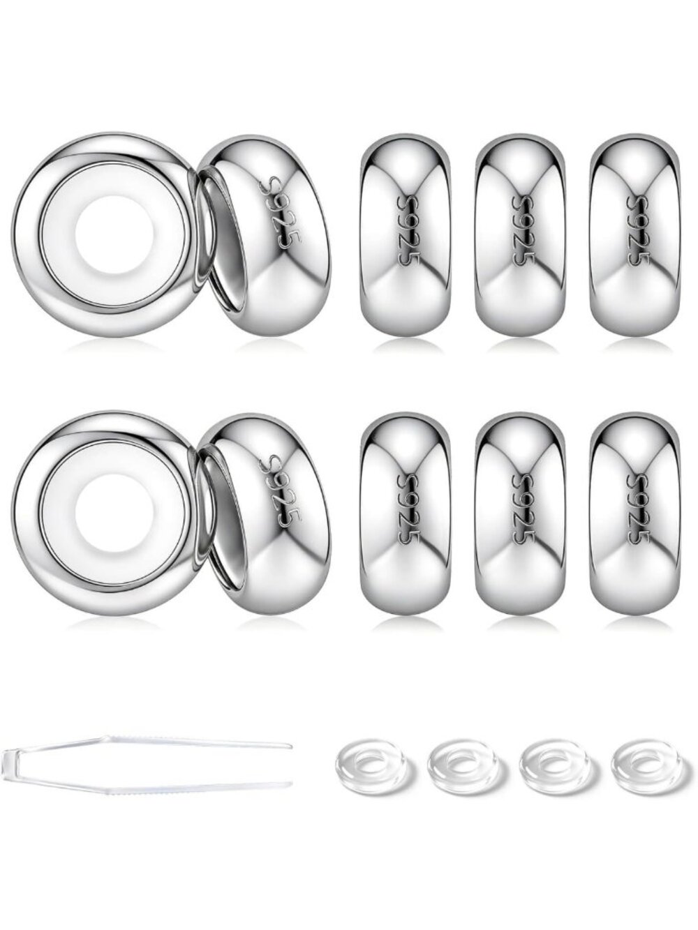 3mm Sterling Silver GW Stoppers Charm for Bracelets - Women's Jewelry Accessory